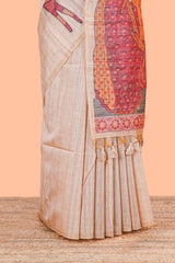 sandal woven pallu munga cotton