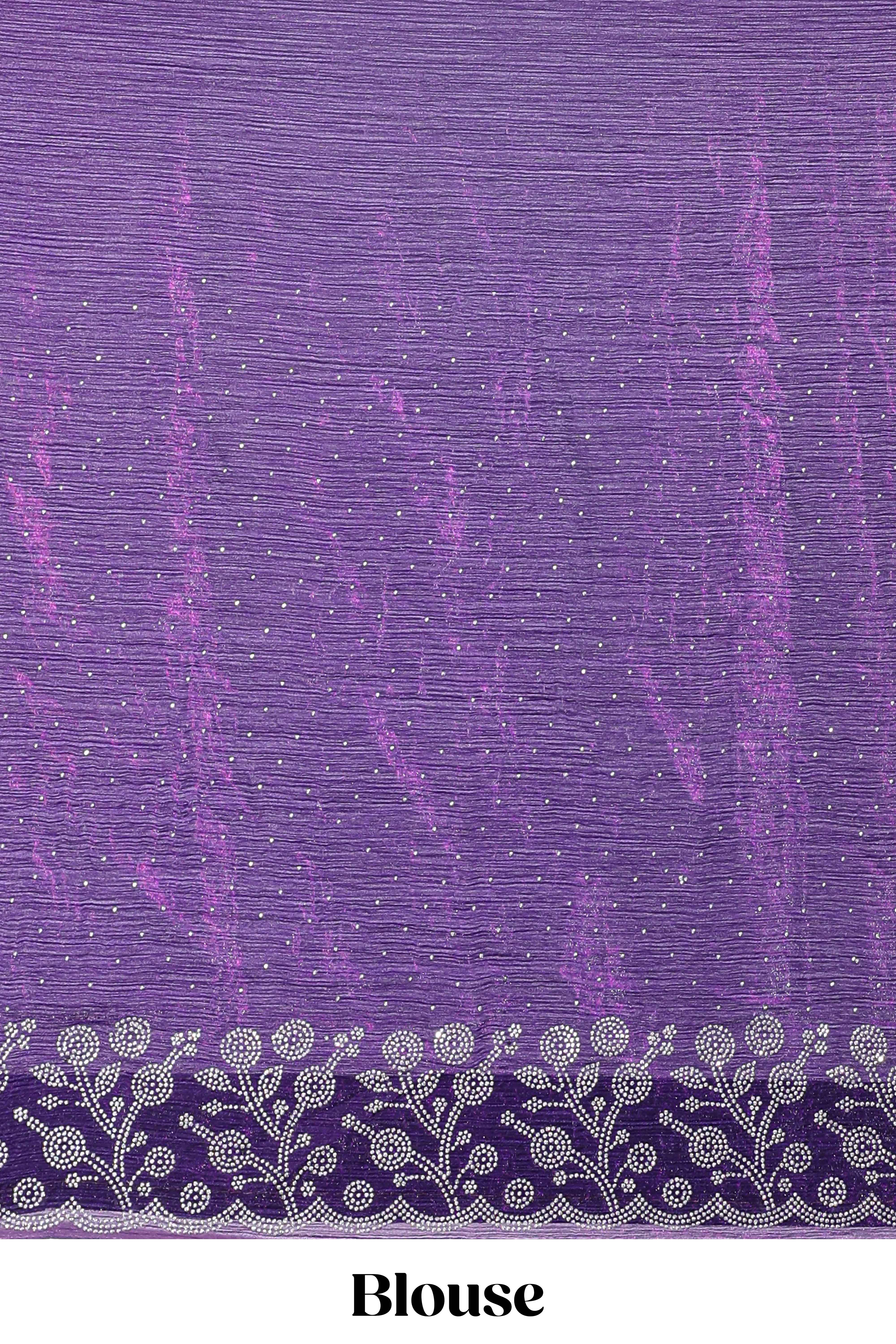stone Designer violet saree