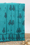 turquoise sungudi cotton saree