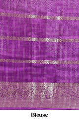 yellow and violet color dola silk classic saree