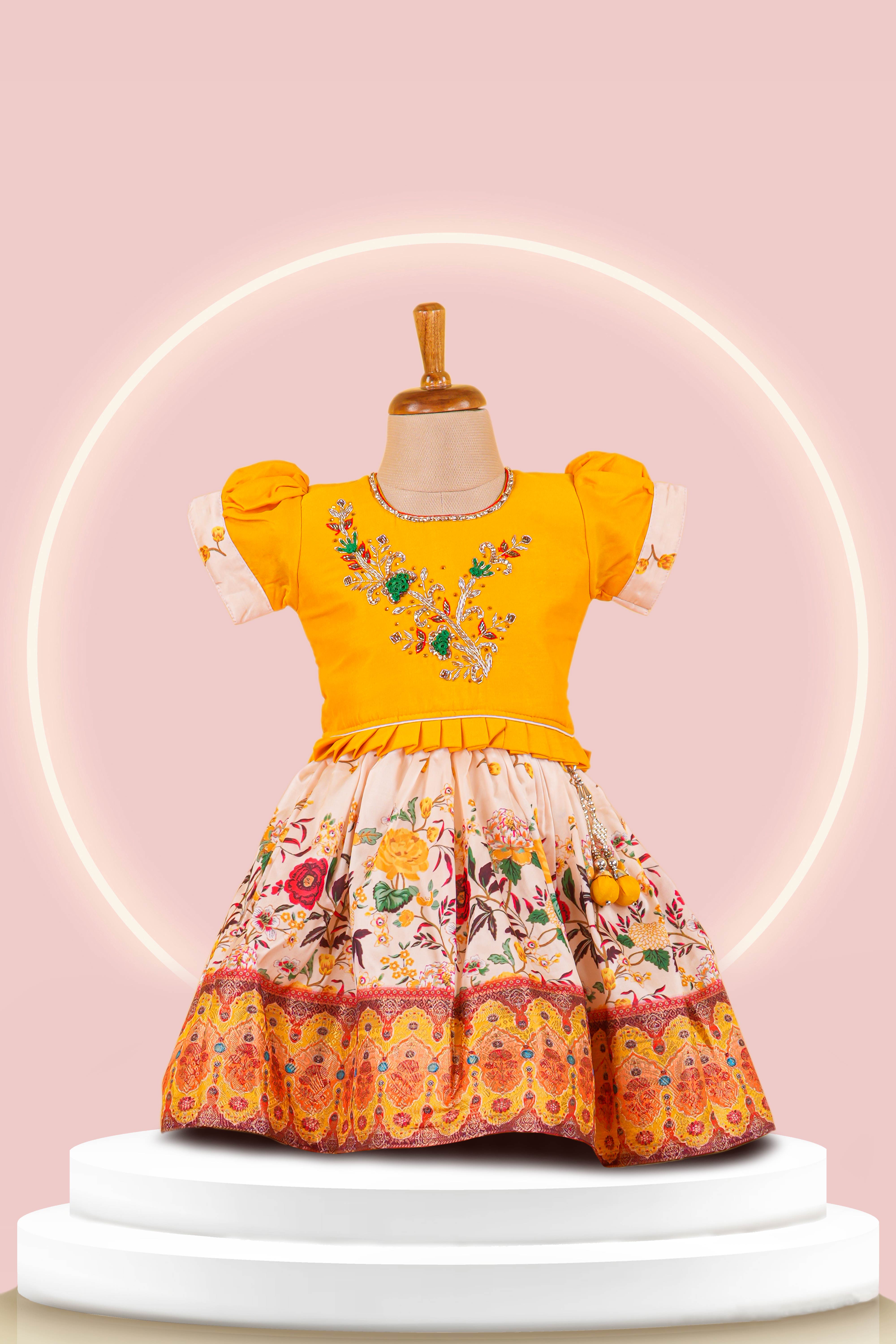 yellow choli lehenga