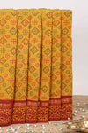 yellow sungudi cotton saree