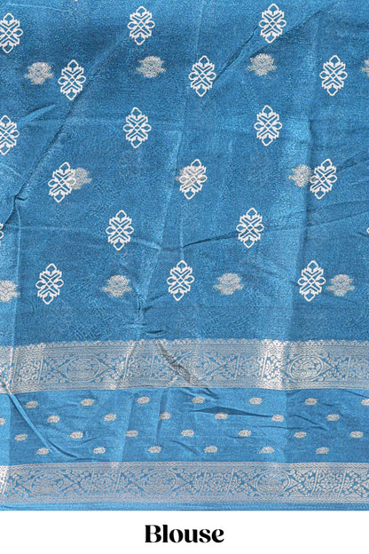 Off white kalamkari design dola silk saree with contrast bentex border and printed blouse
