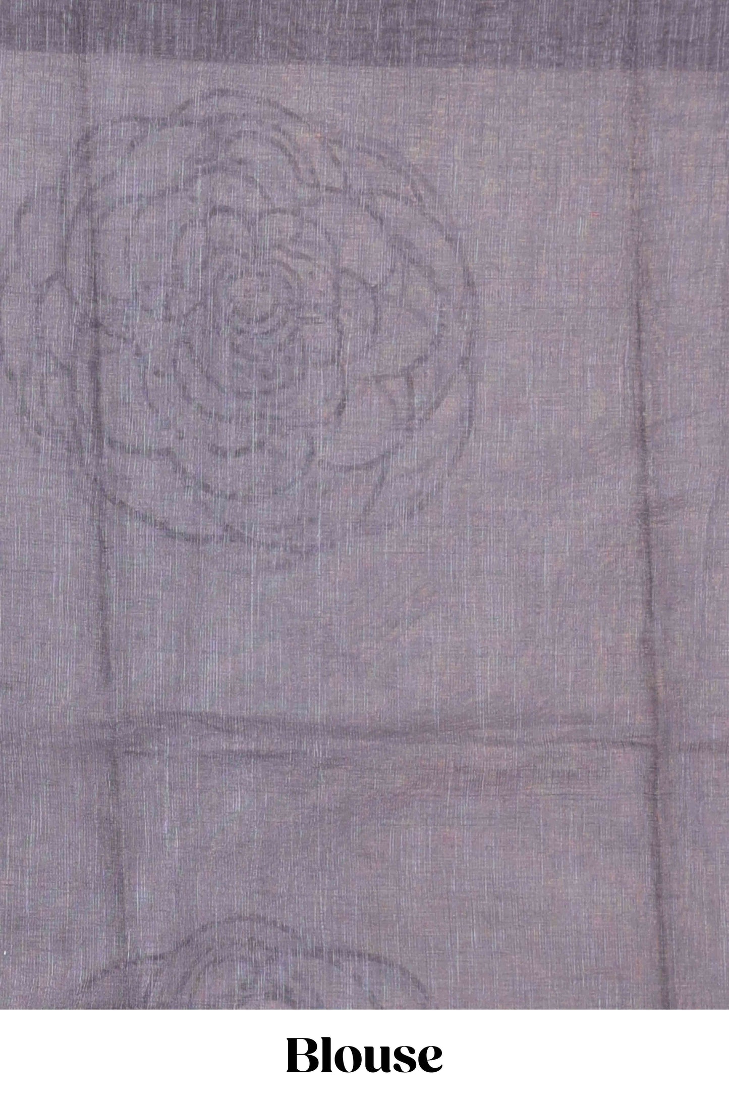 White linen saree with pencil print, contrast border and Blouse