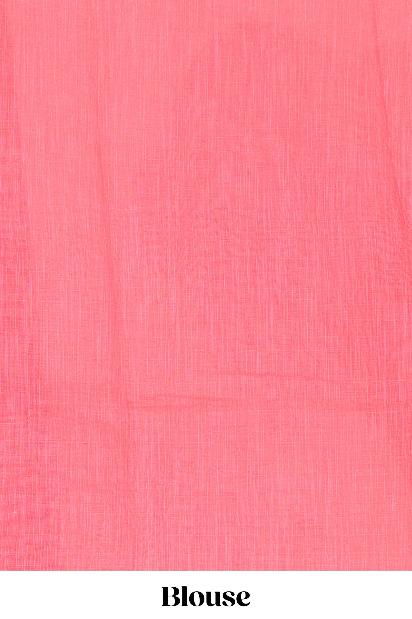 Borderless white linen cotton with pink floral print saree and contrast blouse