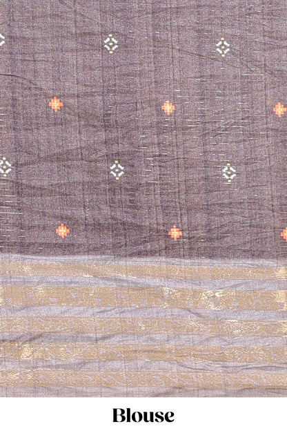 Purple striped pichwai motifs dola silk saree with contrast zari border and blouse