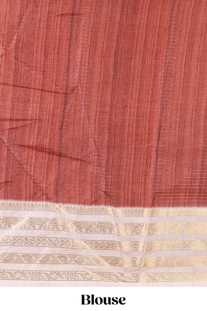 Red dola silk saree featuring dot striped design and contrast zari border