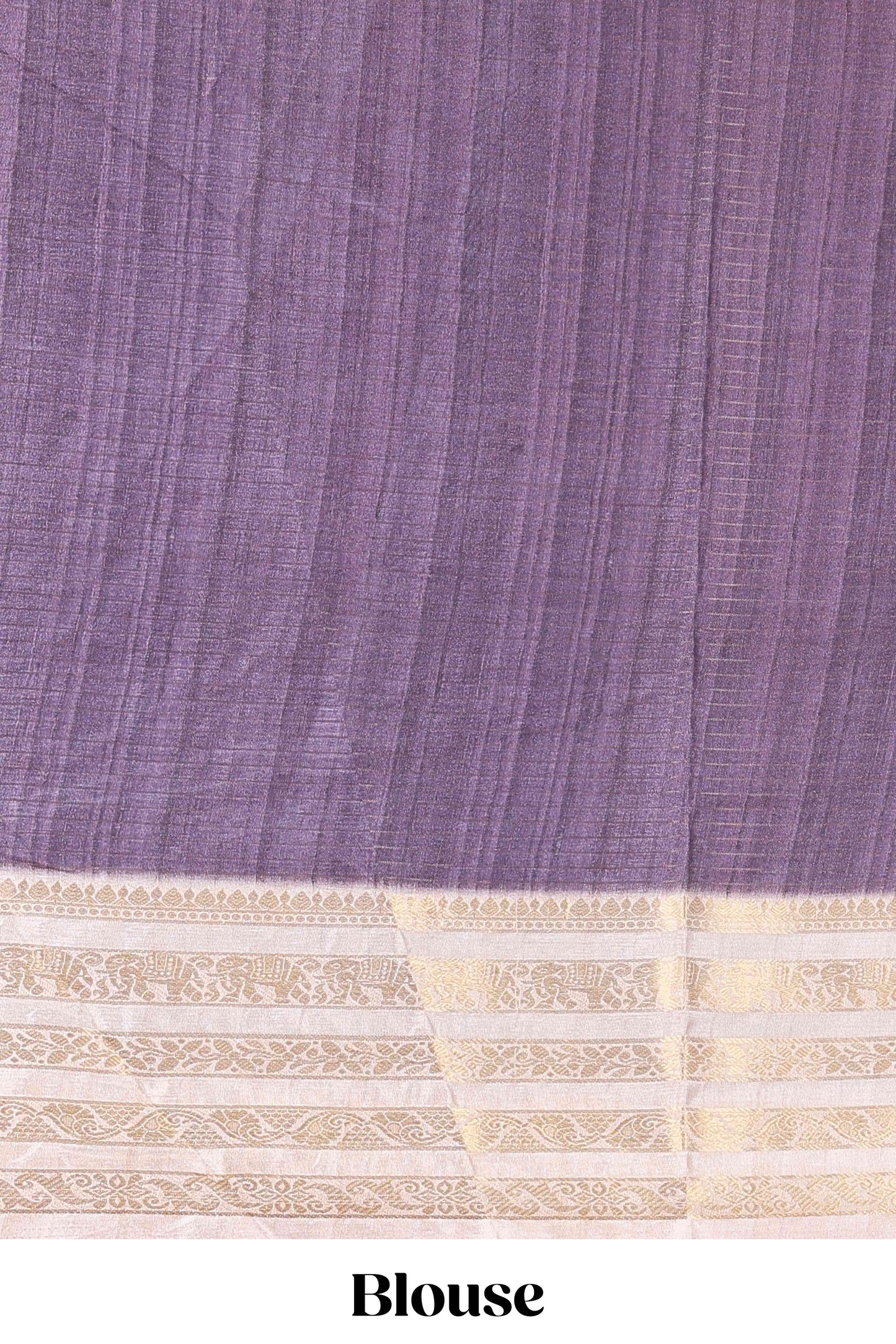 Lavender dola silk saree featuring monochrome fusion print and contrast zari border