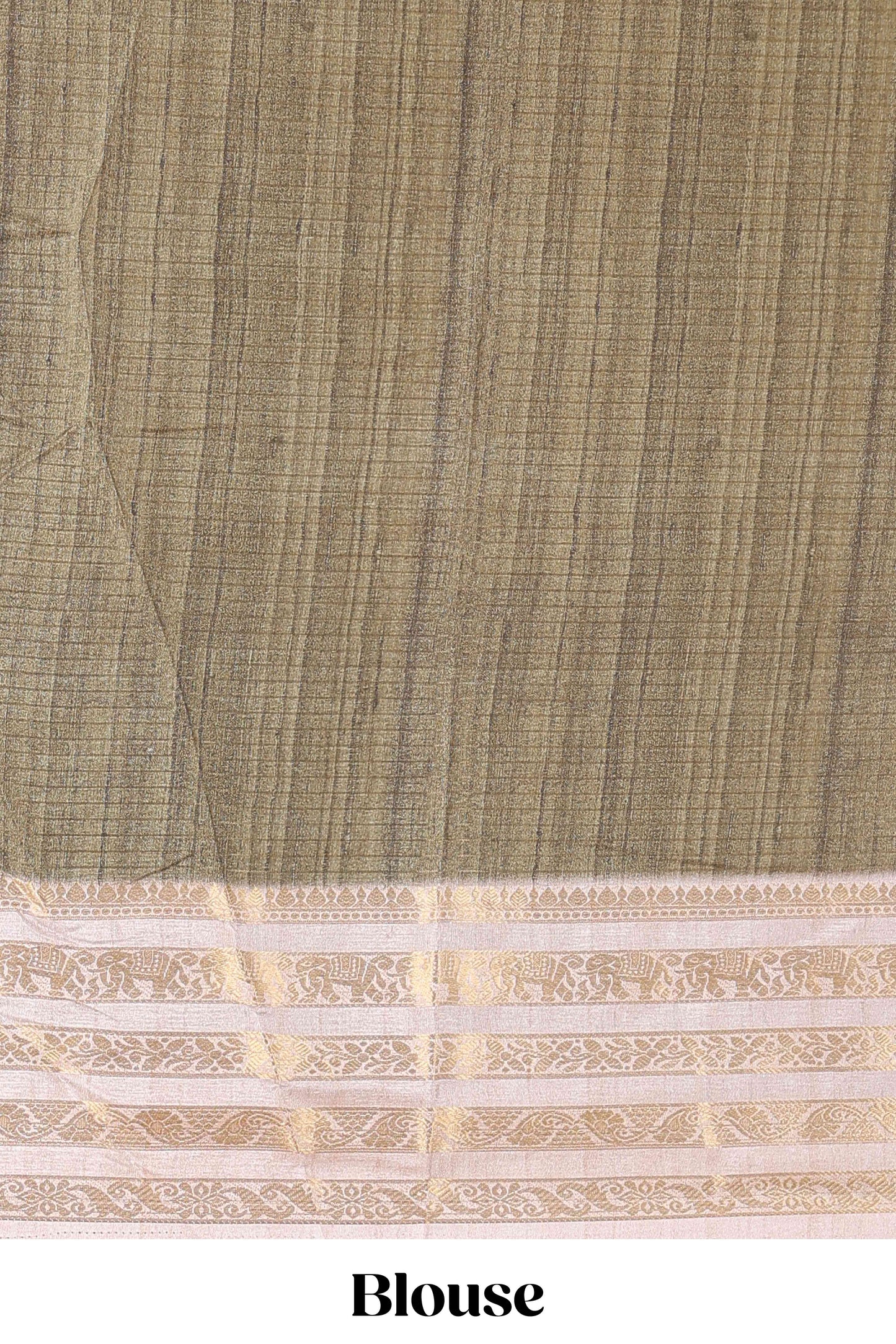 Green dola silk saree featuring monochrome fusion print and contrast zari border