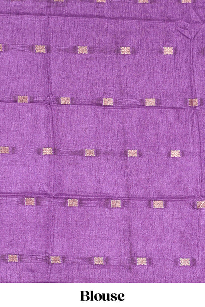 Pink marsh mellow plain saree with contrast gold zari border and butta blouse