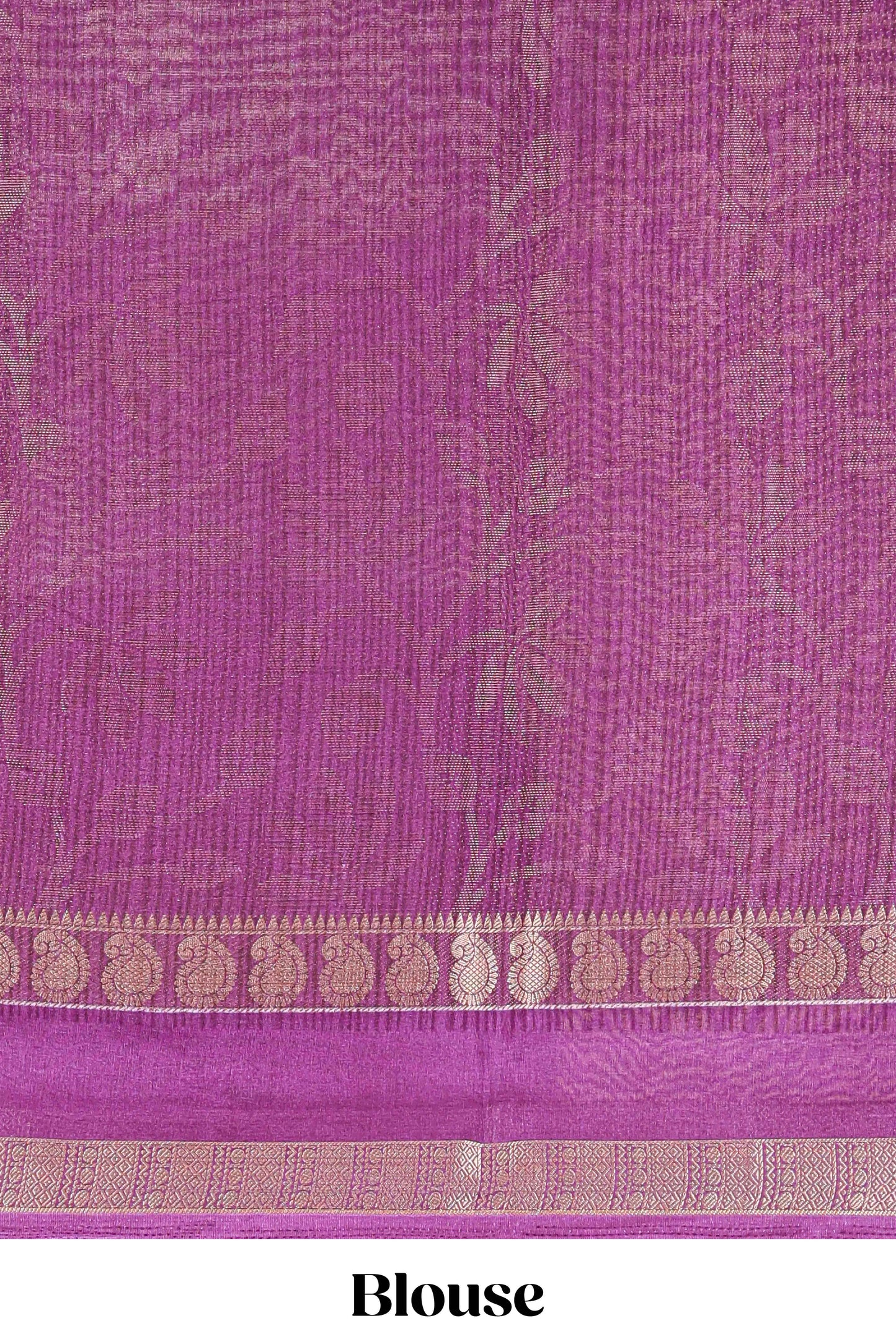 Purple dola silk floral motifs saree with kalamkari inspired pallu and peacock zari border