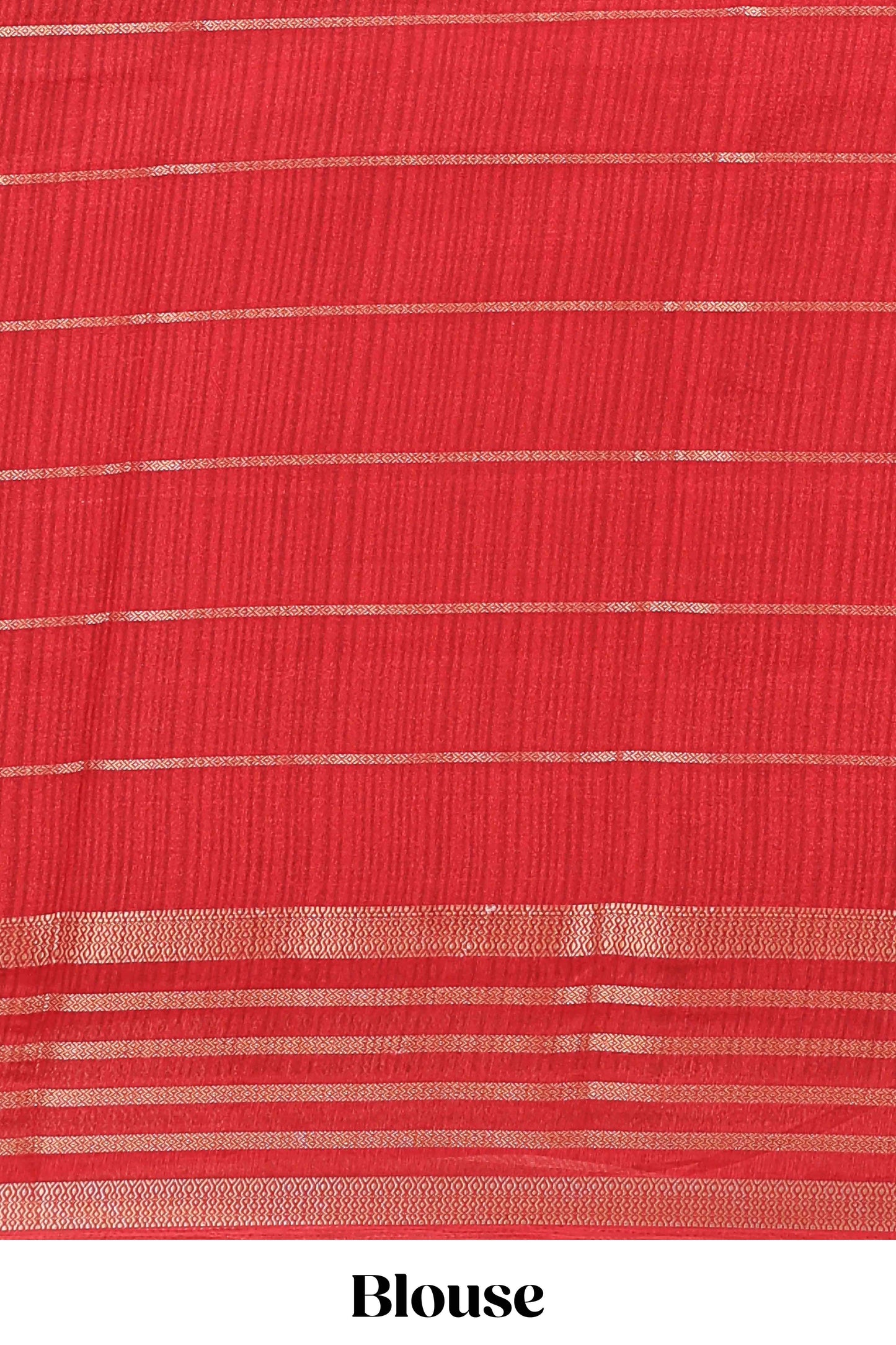 Red marsh georgette saree with shibori print with gold zari stripes and contrast kalamkari style  peacock pallu