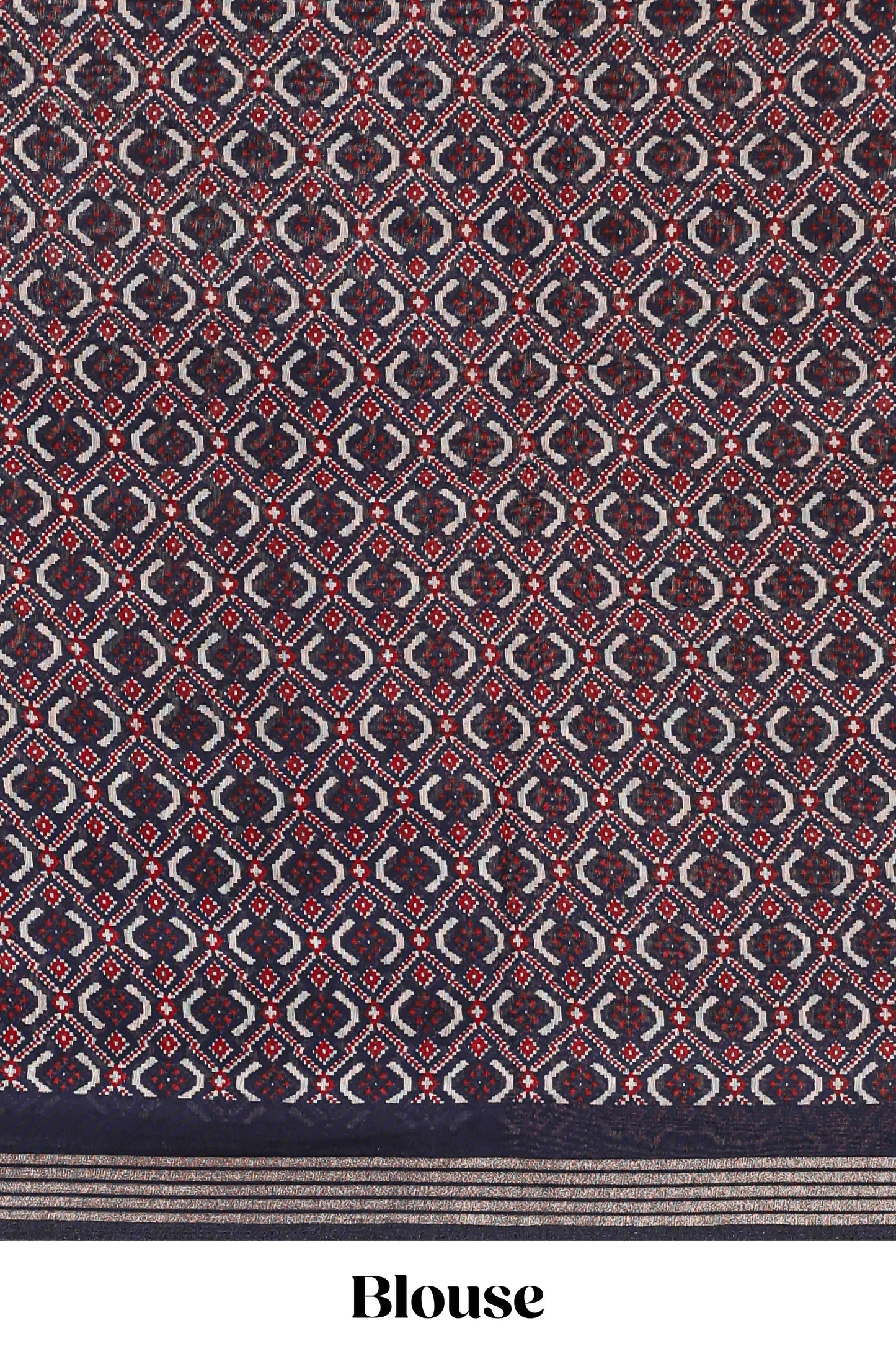 Green chanderi cotton saree featuring diagonal stripes and ikkat print pallu