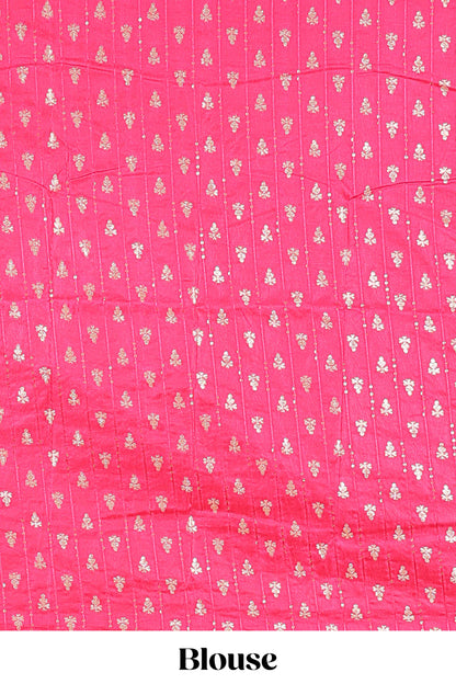 Purple dola silk saree with zari checks, peacock & coin motifs and zari peacock border