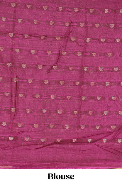 Green marsh georgette saree with classic contrast zari checked border and striped pallu