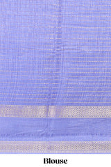 Lavender dola silk saree with striped floral motifs and bird & floral bottom design with self zari border and matching blouse