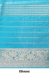 Green stripes dola silk saree with bottom peacock design, contrast zari border and printed pallu