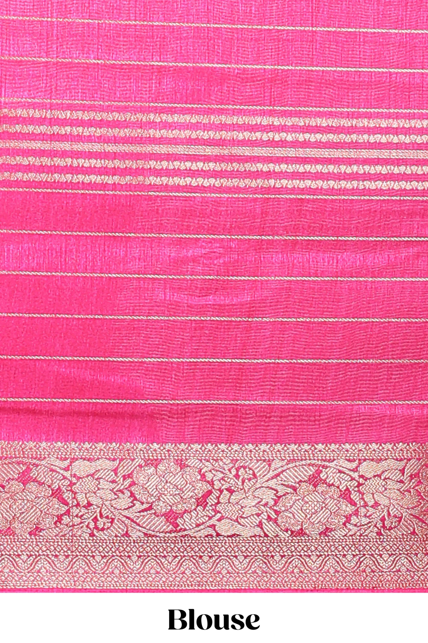 Blue stripes dola silk saree with bottom peacock design, contrast zari border and printed pallu