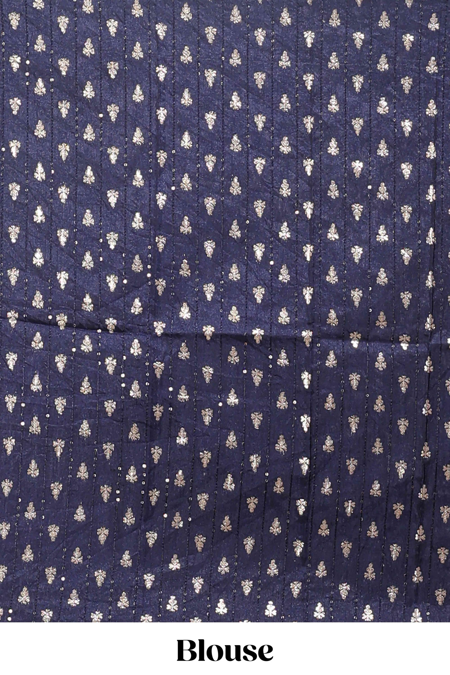 Blue checked peacock zari motifs dola silk saree with self zari border and matching blouse