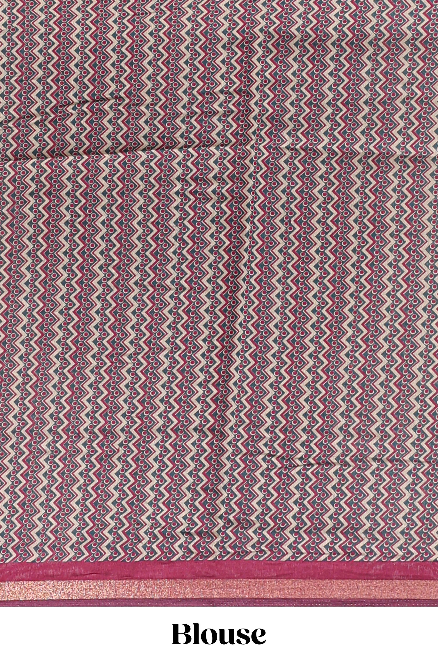 Brown shibori style chanderi cotton saree with contrast magenta border and blouse