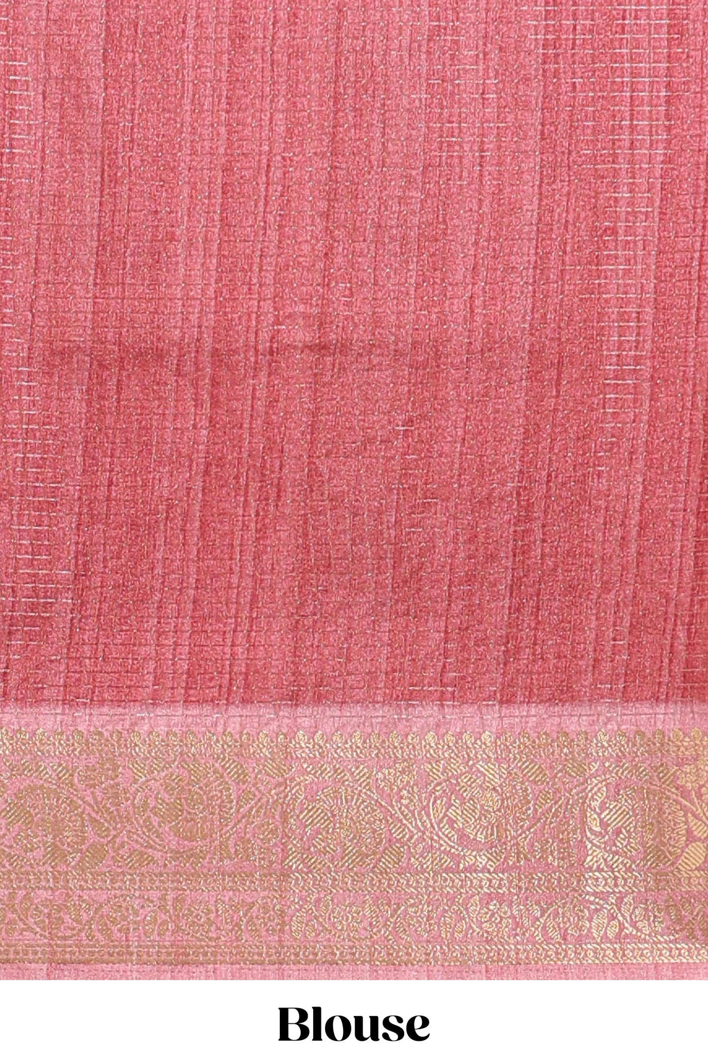 Brick red ditsy floral print art tussar saree with contrast zari border and matching blouse