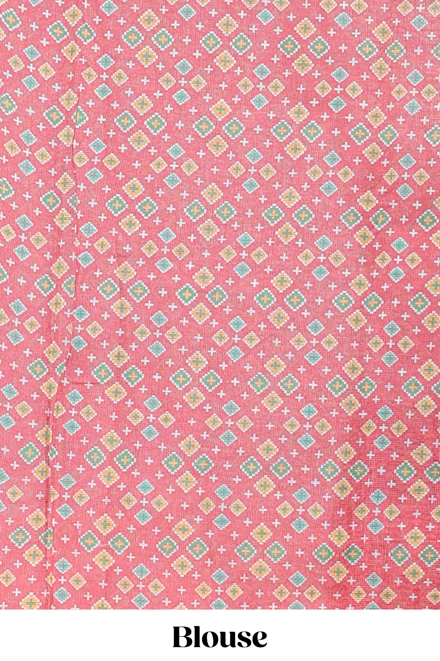 Blue elephant motifs linen cotton saree with contrast ikkat style border and printed blouse