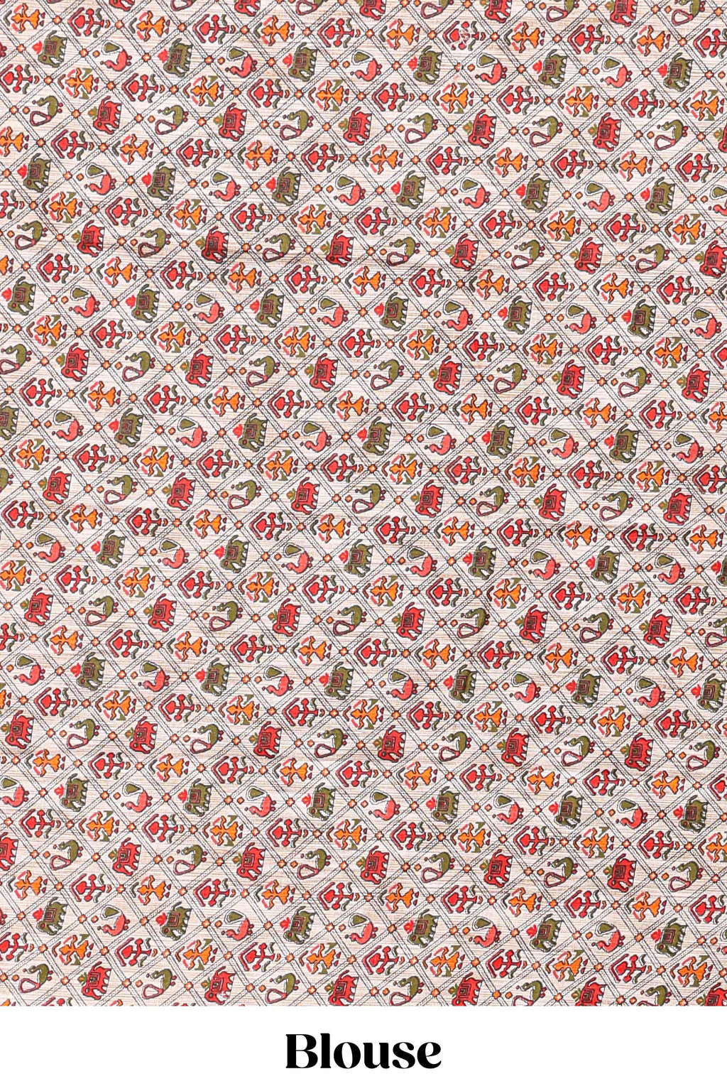 Borderless china rose-pink butterfly motifs south cotton saree with contrast printed blouse