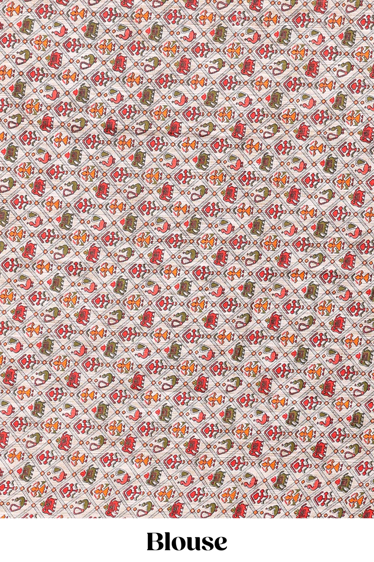 Borderless china rose-pink butterfly motifs south cotton saree with contrast printed blouse