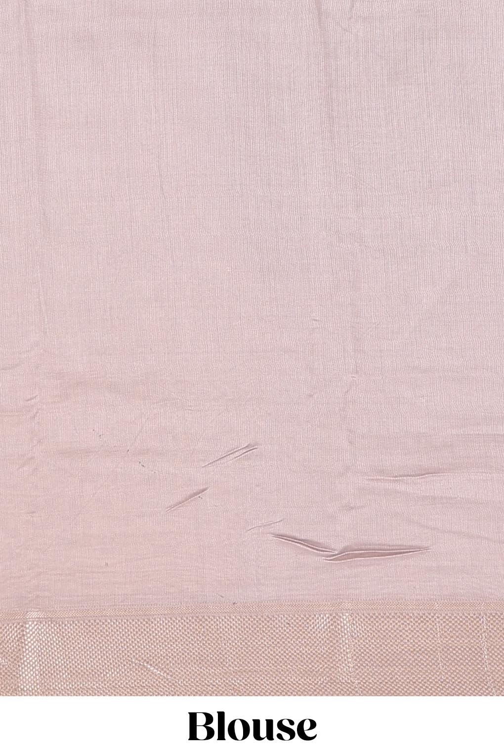 Peach floral print chanderi cotton saree with zari pallu