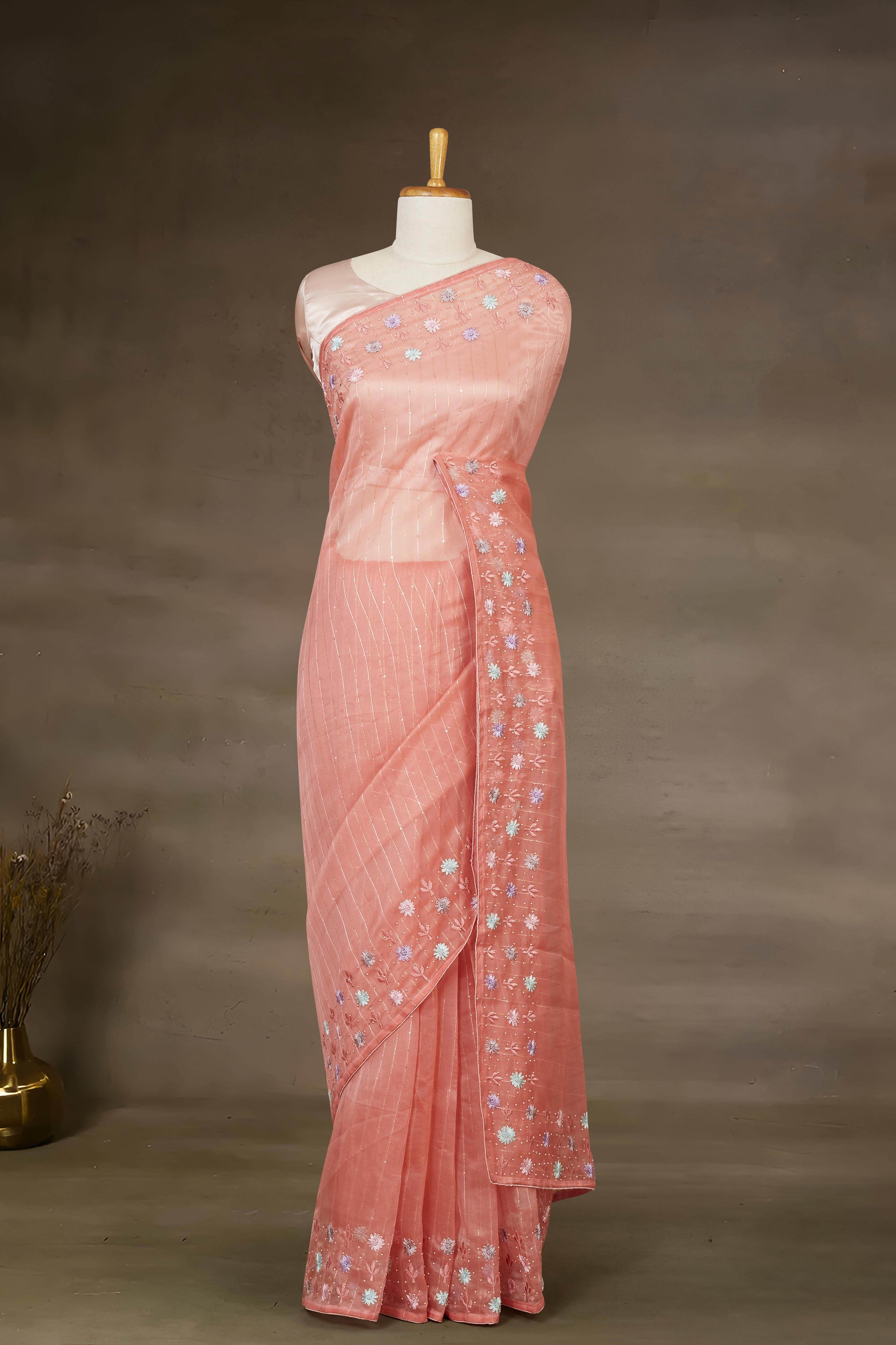 Orange Designer Sarees