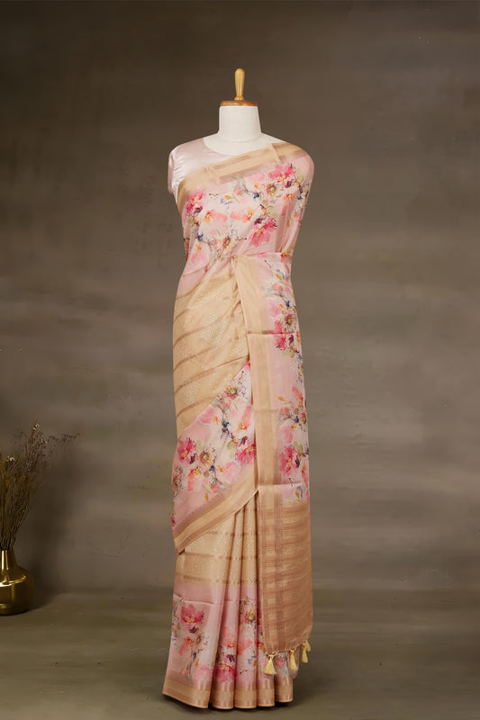 Pink Tussar Sarees