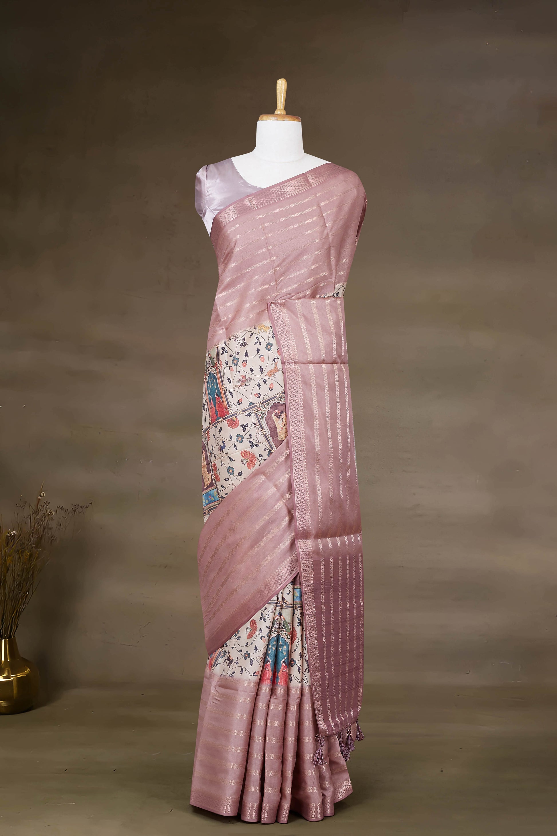 Maroon Tussar Sarees