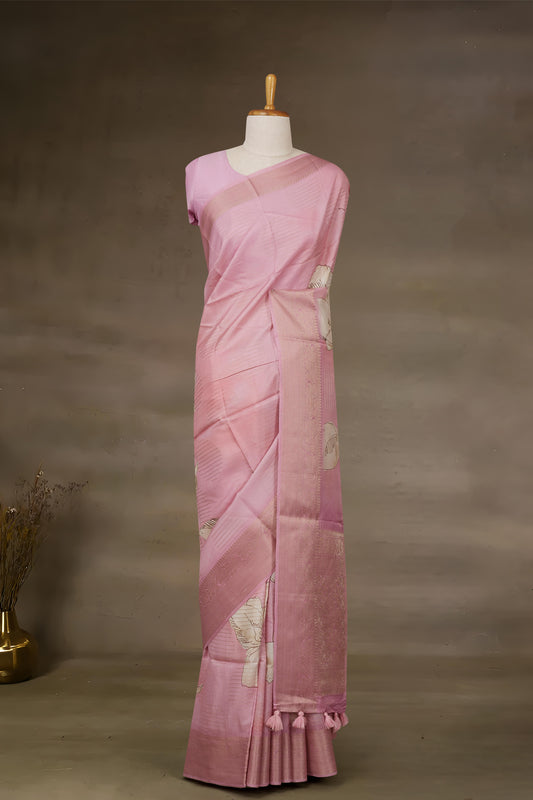 Pink Tussar Sarees
