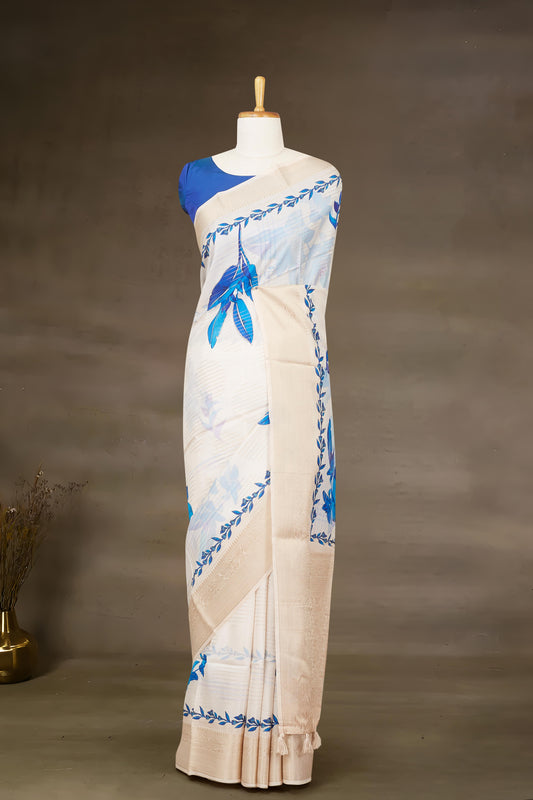 Blue Printed Sarees