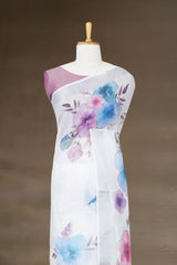 Linen Digital print With Silver Border