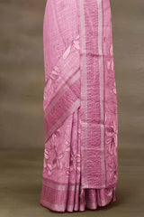 Linen Saree Floral Print Across The Body