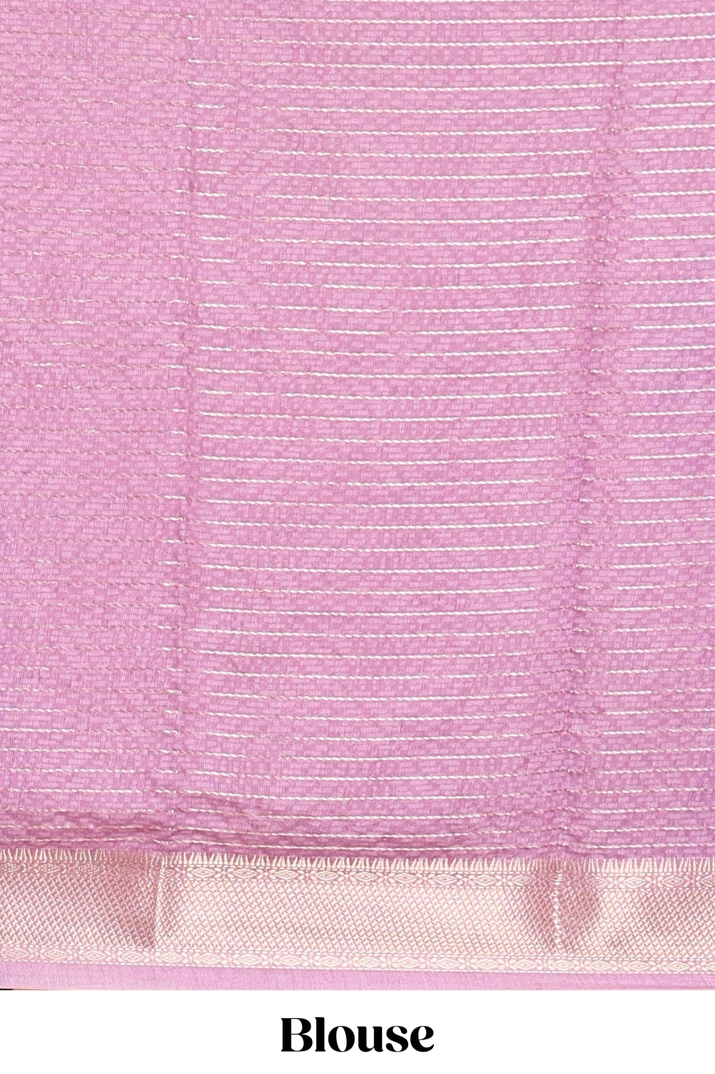 Balck assam silk saree with vertical zari lines, pink floral print and zari stripe pallu