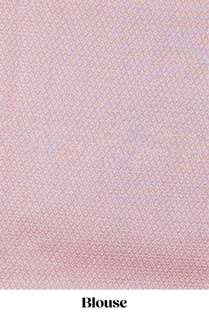 Pink kota cotton saree featuring crane bird motif print and contrast pallu