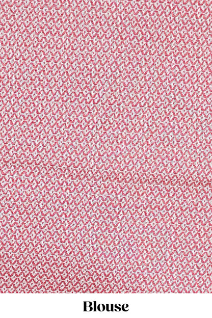 Red kota cotton saree featuring crane bird motif print and contrast pallu