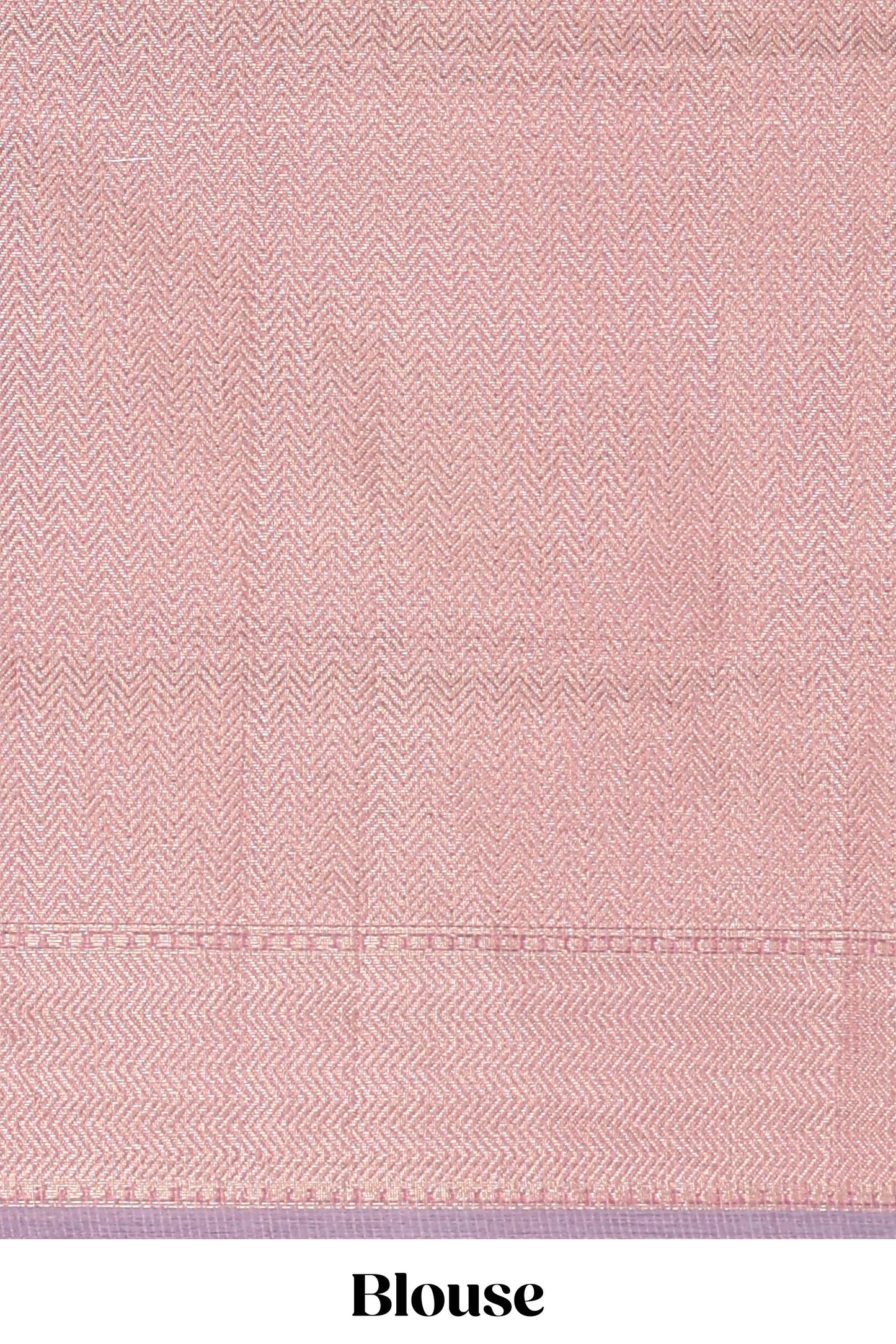 Pink geometric diamond design kota cotton saree with striped pallu and zari border