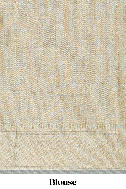 Green geometric zari weaving kota cotton saree with zig zag zari border and pallu