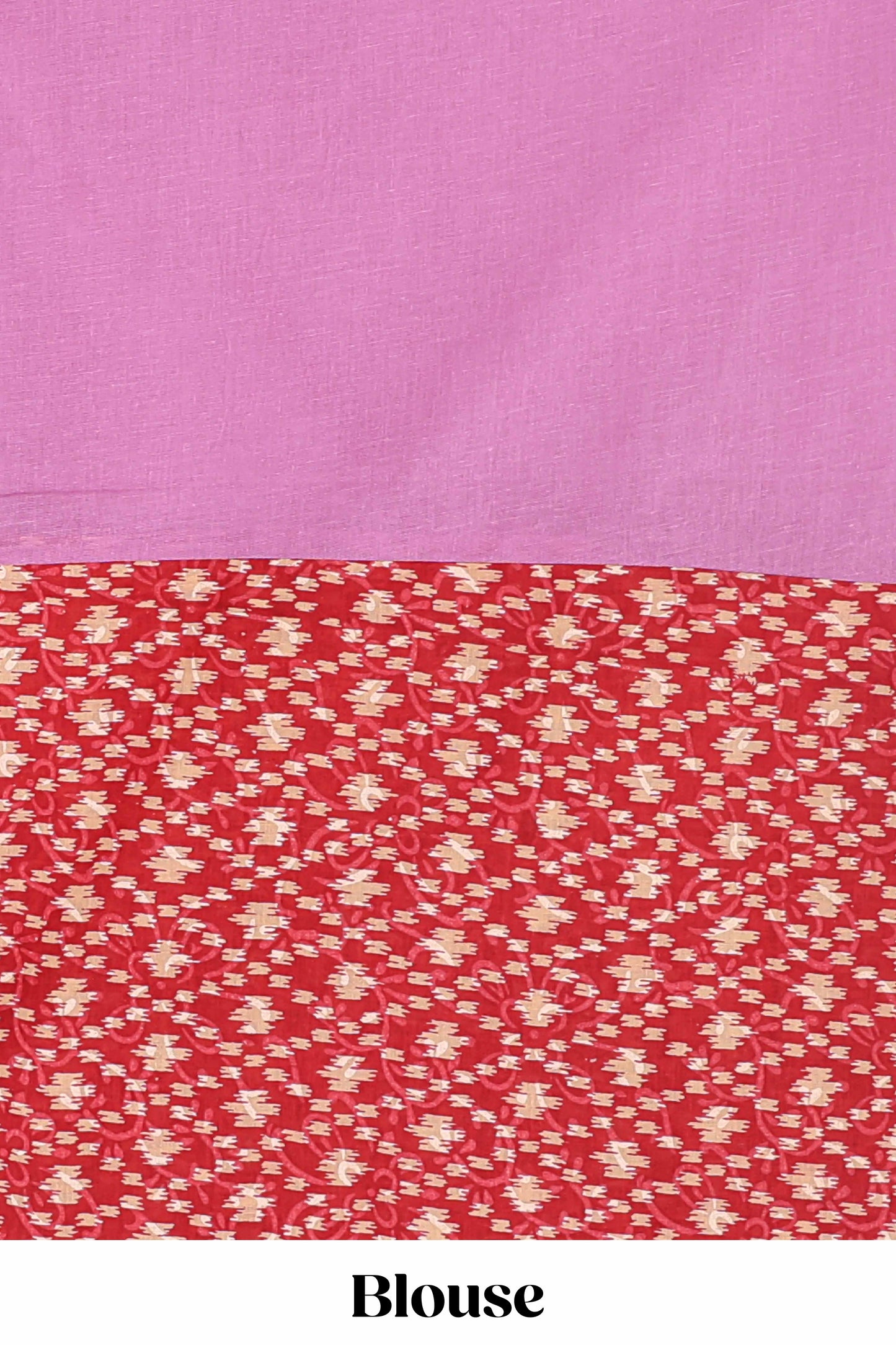 Pink embroidery butta bengal cotton saree with contrast border and matching pallu