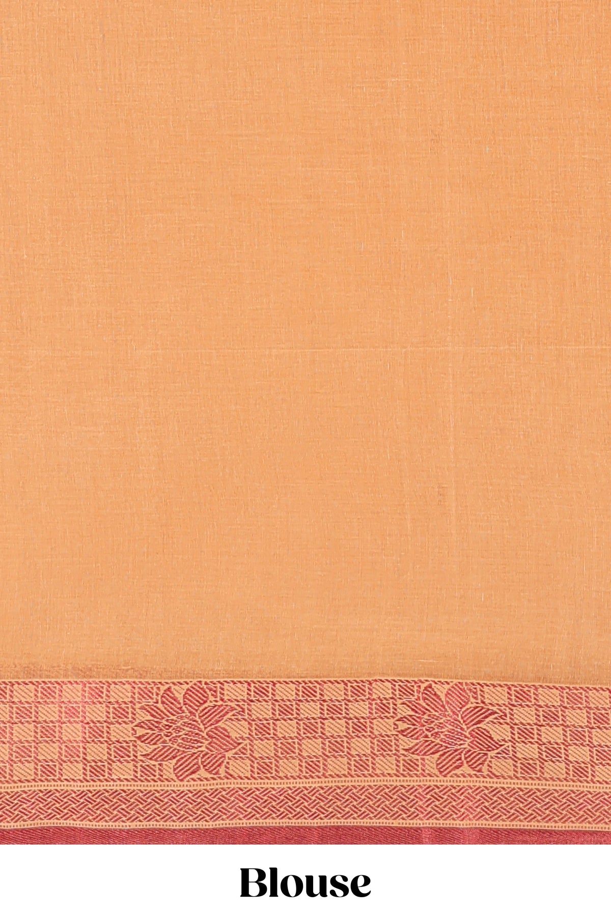 Sandal butta design bengal cotton saree with self border and matching striped pallu