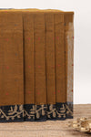 Bronze floral butta design bengal cotton saree with contrast border and matching pallu