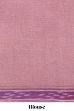 Rosy plum butta design bengal cotton saree with contrast border and matching striped pallu