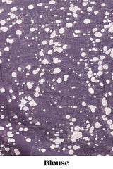 Mauve shibori print mul mul cotton saree with self border and matching blouse