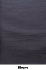 Borderless black striped mul mul cotton saree with matching blouse