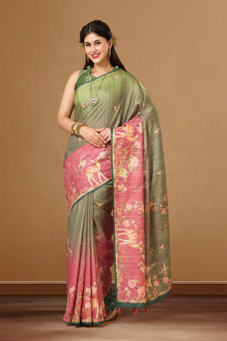 PRINTED SILK SAREE Image 3