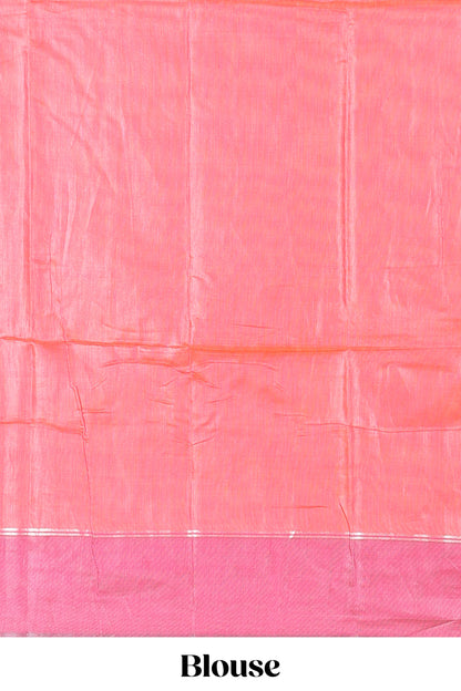 Lavender floral motifs ikkat cotton saree with contrast border floral design striped pallu