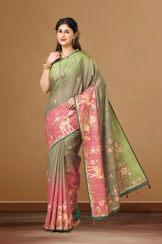 PRINTED SILK SAREE Image 4